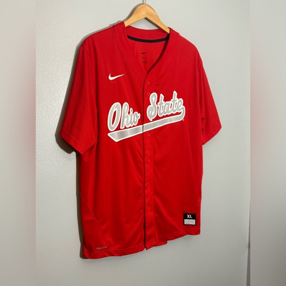 Nike Red Ohio State University OSU Buckeyes Baseball Jersey | XL - Picture 2 of 5